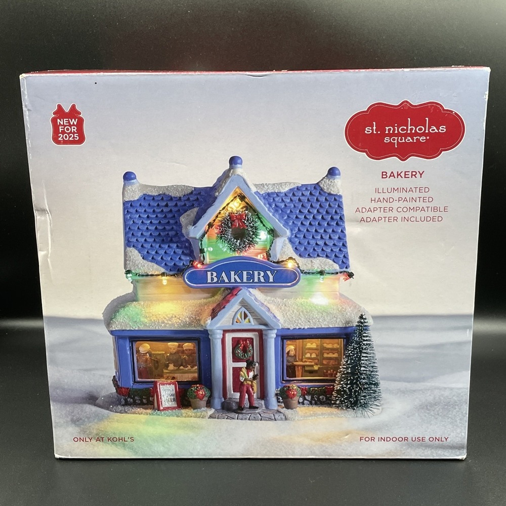 St Nicholas Square Village - BAKERY - Animated LED Lighted‎  - New